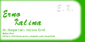 erno kalina business card