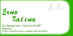erno kalina business card